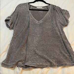 Honey Belle Charcoal V-Neck Short Sleeve Top